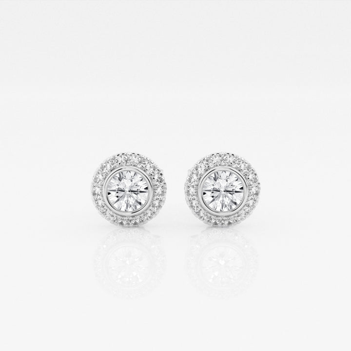 Round FG - VS2 Lab - Grown Diamond Halo Stud Earrings - Doozy Diamonds