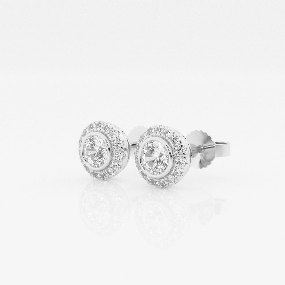 Round FG - VS2 Lab - Grown Diamond Halo Stud Earrings - Doozy Diamonds