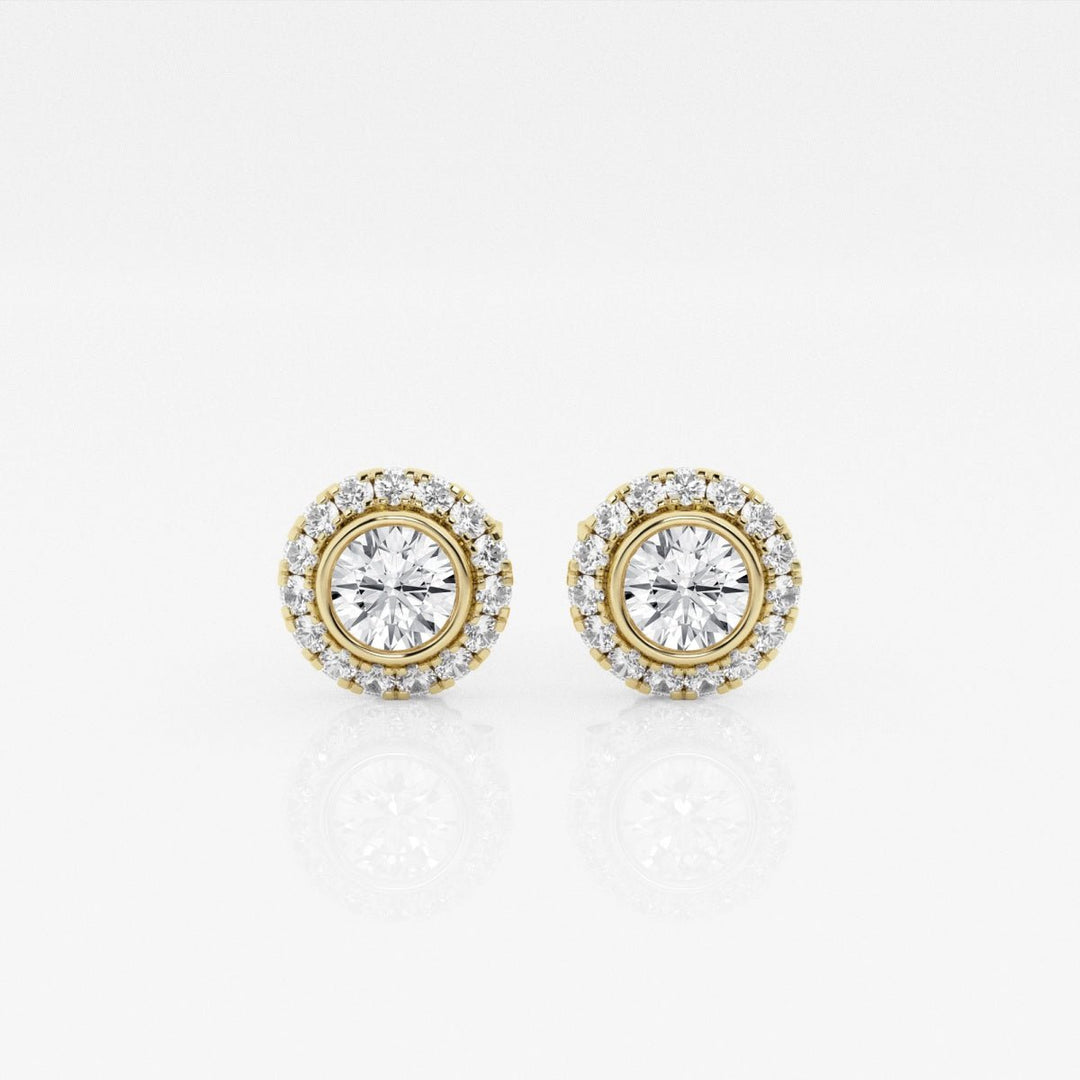 Round FG - VS2 Lab - Grown Diamond Halo Stud Earrings - Doozy Diamonds