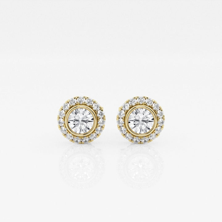 Round FG - VS2 Lab - Grown Diamond Halo Stud Earrings - Doozy Diamonds