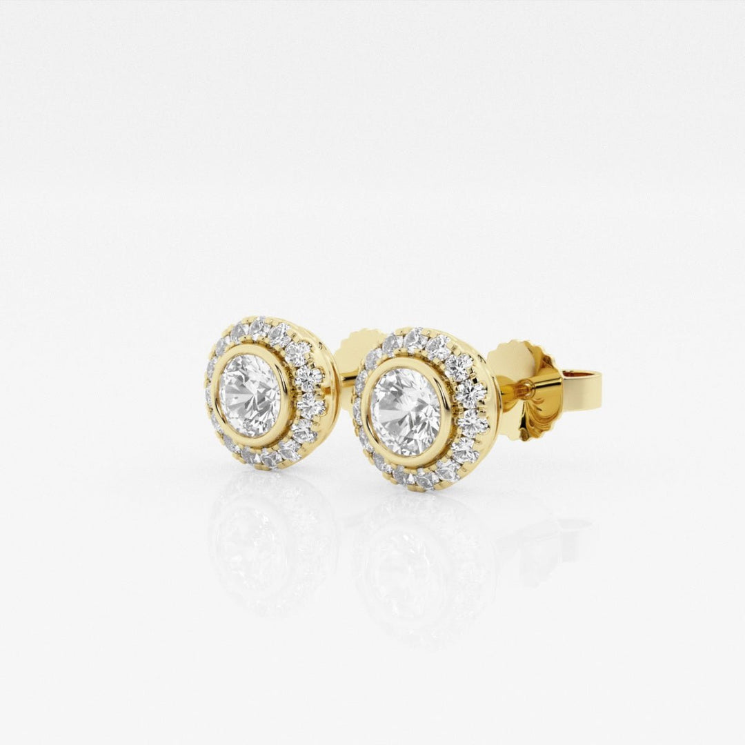 Round FG - VS2 Lab - Grown Diamond Halo Stud Earrings - Doozy Diamonds