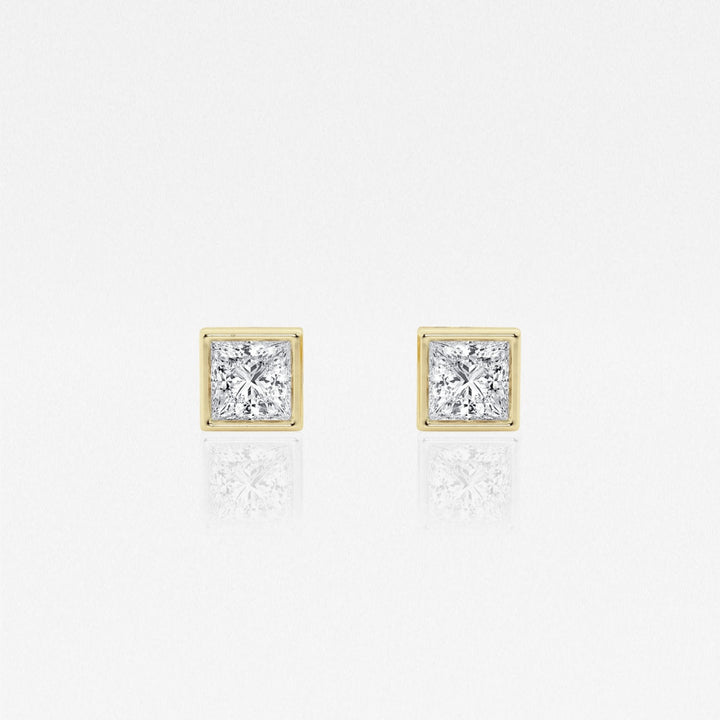 Princess FG - VS2 Lab - Grown Diamond Bezel Set Stud Earrings - Doozy Diamonds