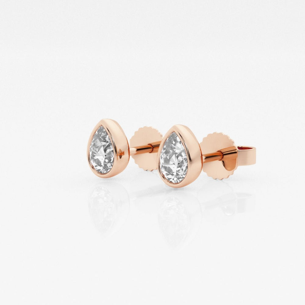 Pear FG - VS2 Lab - Grown Diamond Bezel Set Stud Earrings - Doozy Diamonds