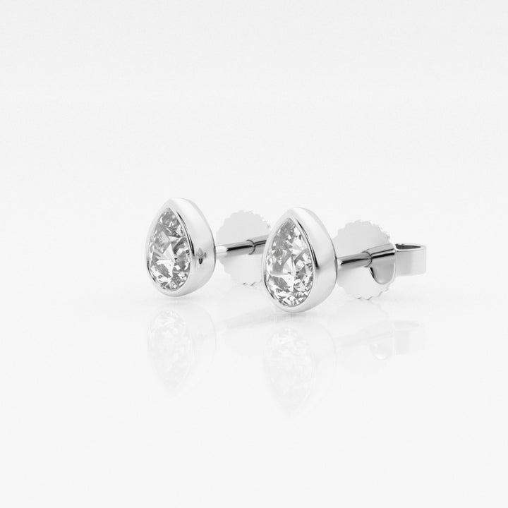 Pear FG - VS2 Lab - Grown Diamond Bezel Set Stud Earrings - Doozy Diamonds