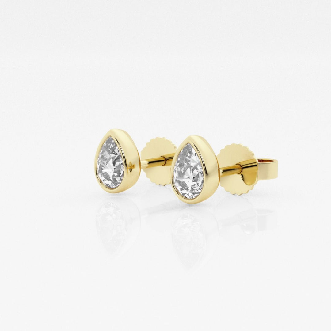 Pear FG - VS2 Lab - Grown Diamond Bezel Set Stud Earrings - Doozy Diamonds