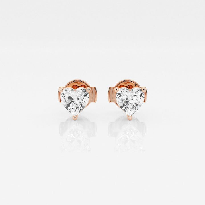Heart Cut FG - VS2 Lab - Grown Diamond Stud Earrings - Doozy Diamonds