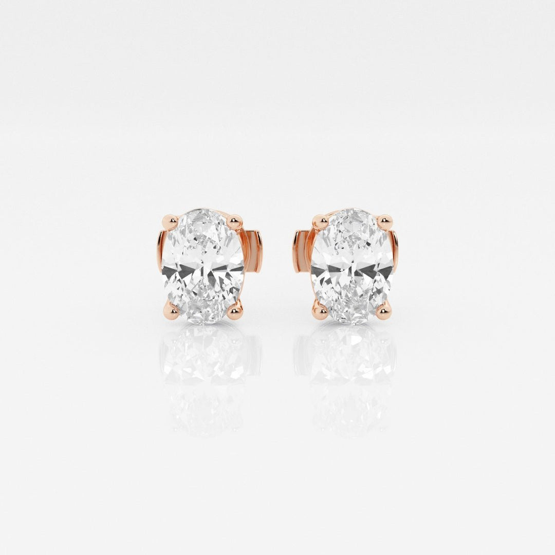 Oval Cut FG - VS2 Lab - Grown Diamond Solitaire Stud Earrings - Doozy Diamonds