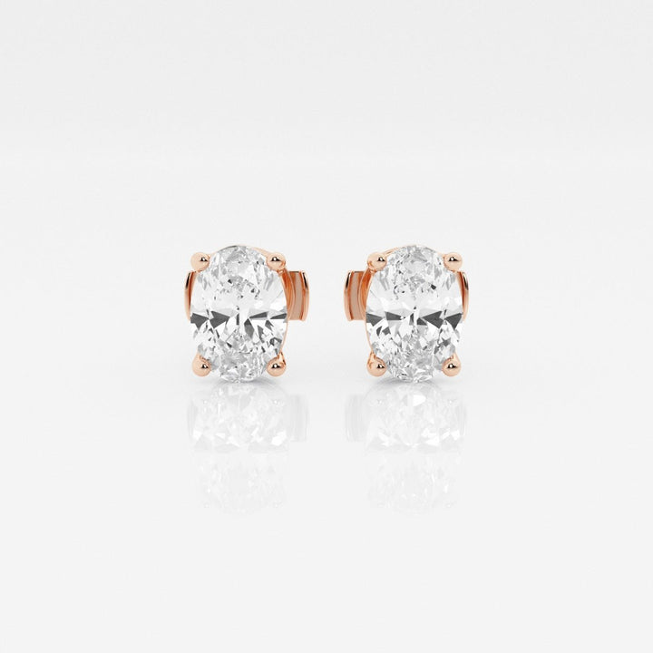 Oval Cut FG - VS2 Lab - Grown Diamond Solitaire Stud Earrings - Doozy Diamonds