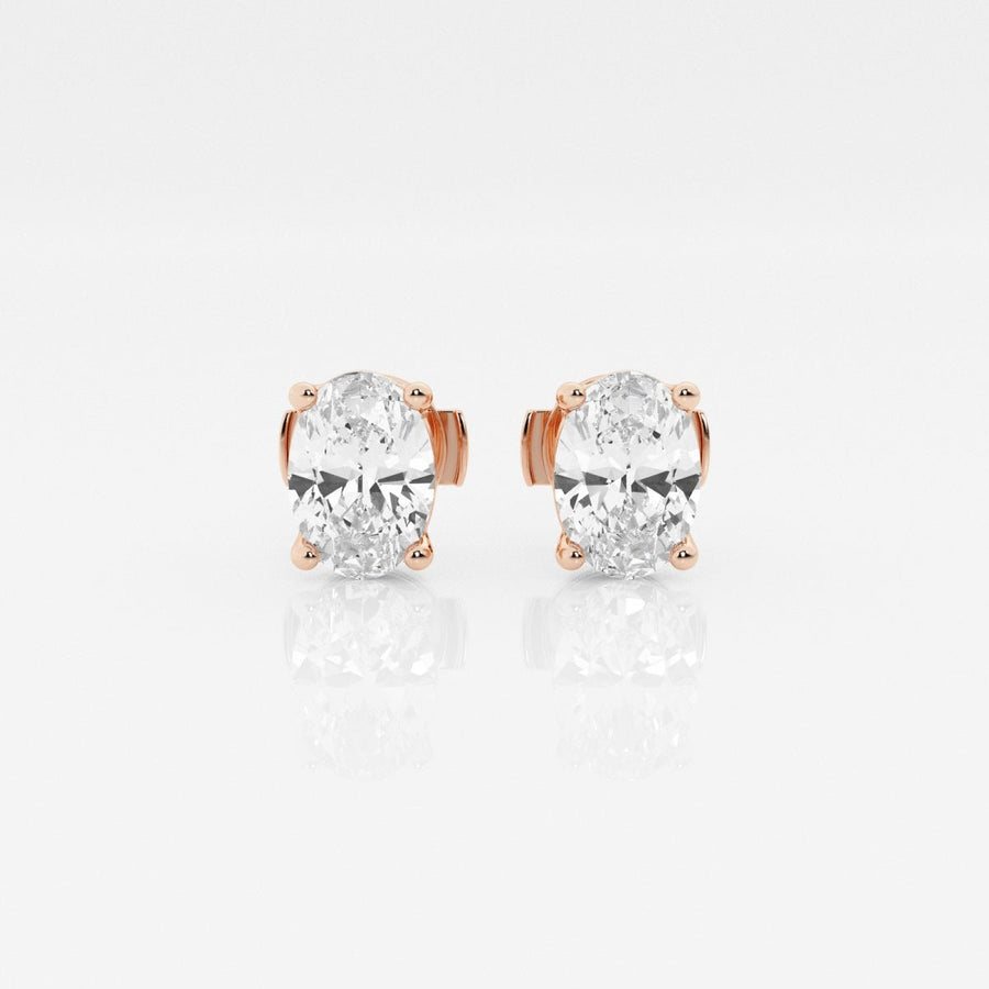 Oval Cut FG - VS2 Lab - Grown Diamond Solitaire Stud Earrings - Doozy Diamonds