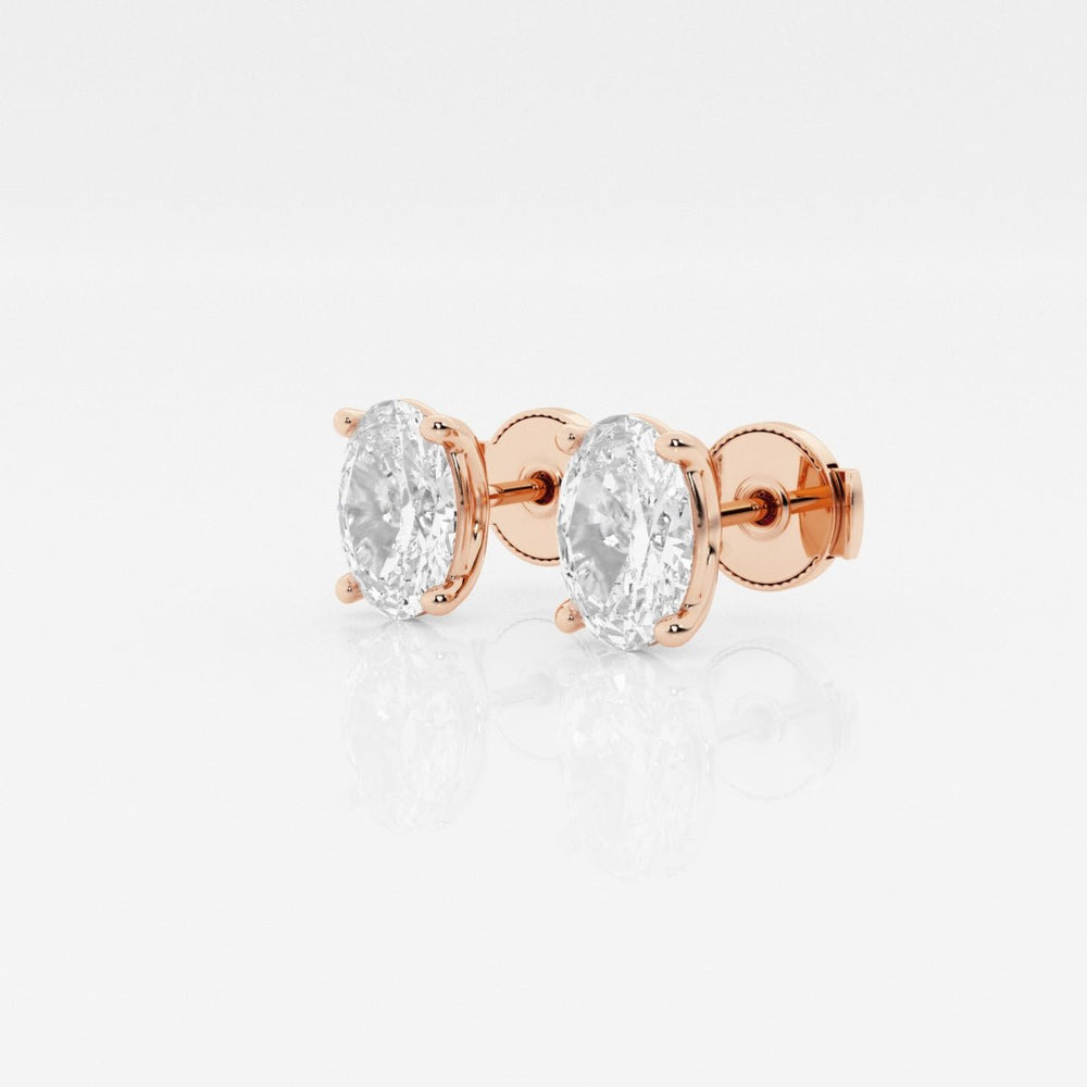 Oval Cut FG - VS2 Lab - Grown Diamond Solitaire Stud Earrings - Doozy Diamonds