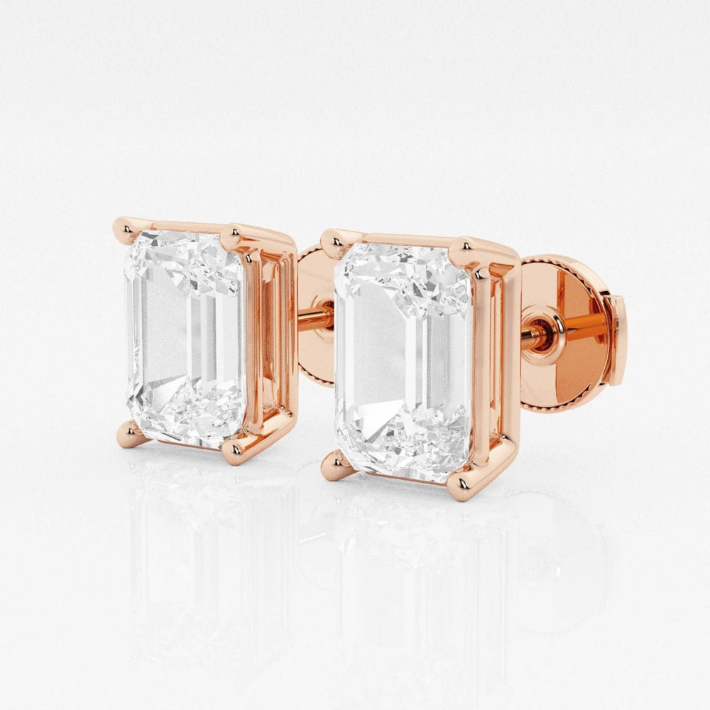 Emerald FG - VS2 Lab - Grown Diamond Solitaire Stud Earrings - Doozy Diamonds