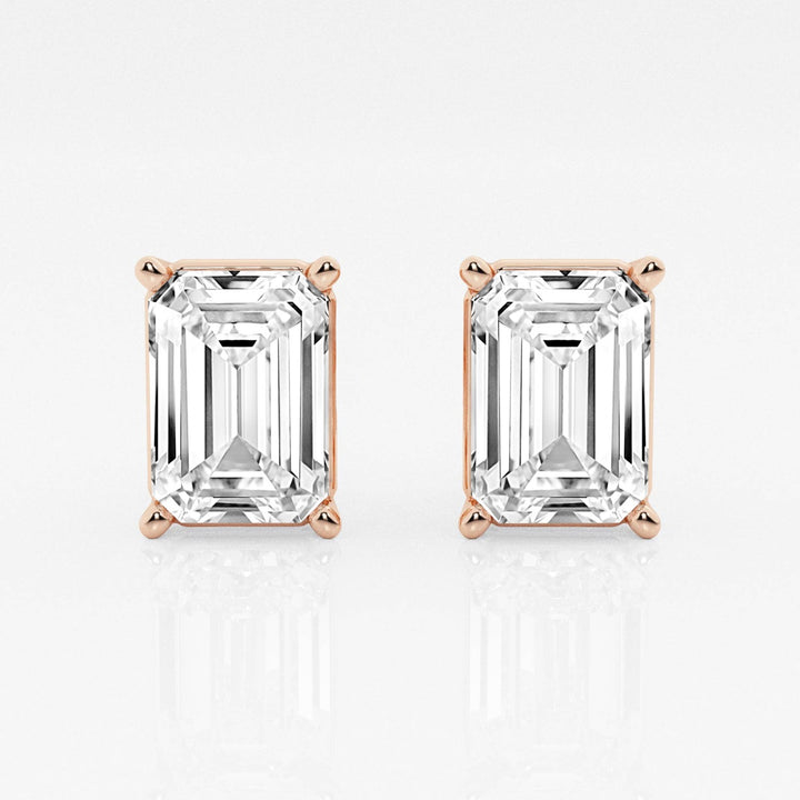 Emerald FG - VS2 Lab - Grown Diamond Solitaire Stud Earrings - Doozy Diamonds