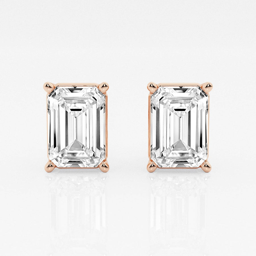 Emerald FG - VS2 Lab - Grown Diamond Solitaire Stud Earrings - Doozy Diamonds
