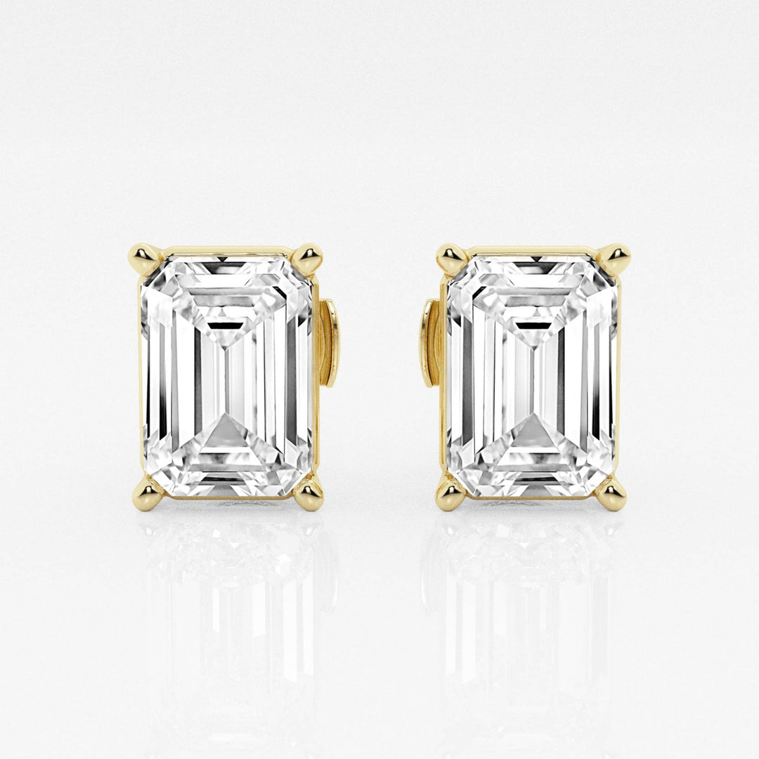 Emerald FG - VS2 Lab - Grown Diamond Solitaire Stud Earrings - Doozy Diamonds