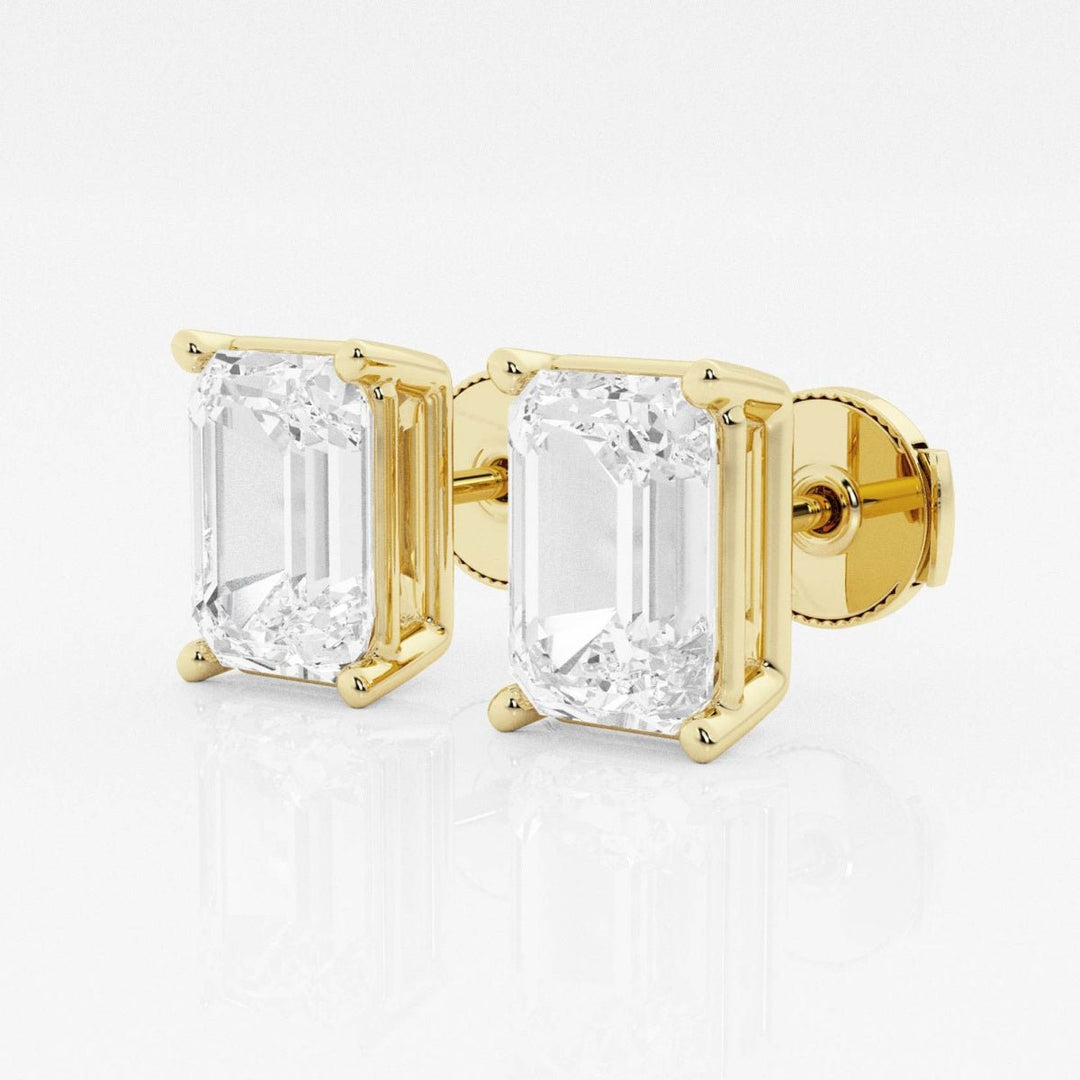 Emerald FG - VS2 Lab - Grown Diamond Solitaire Stud Earrings - Doozy Diamonds