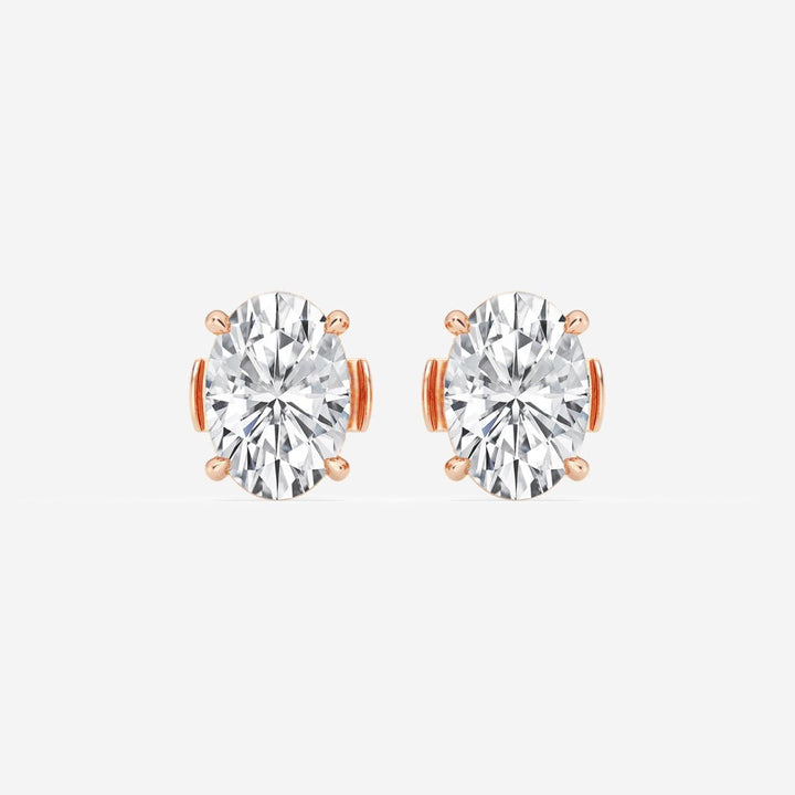Oval Cut FG - VS2 Lab - Grown Diamond Hidden Halo Stud Earrings - Doozy Diamonds
