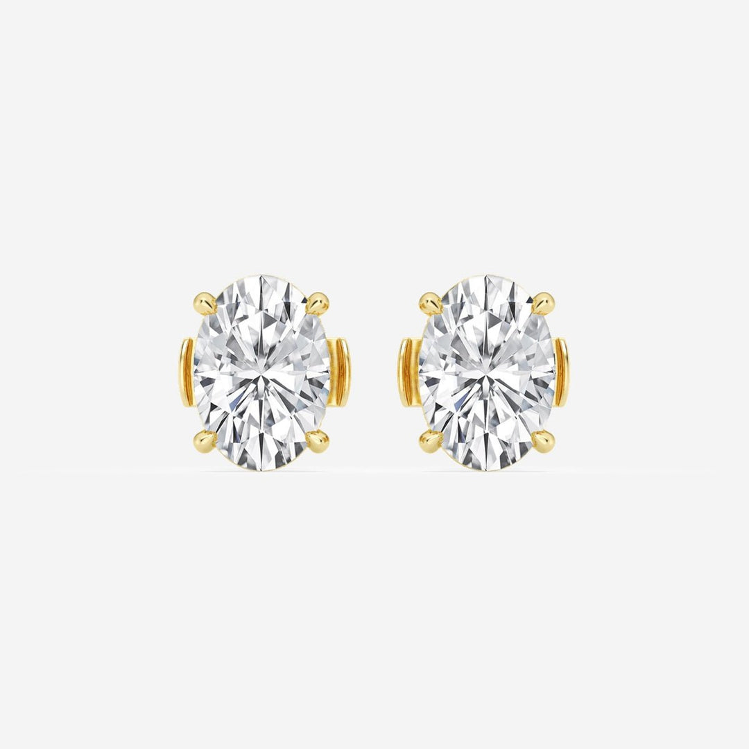 Oval Cut FG - VS2 Lab - Grown Diamond Hidden Halo Stud Earrings - Doozy Diamonds