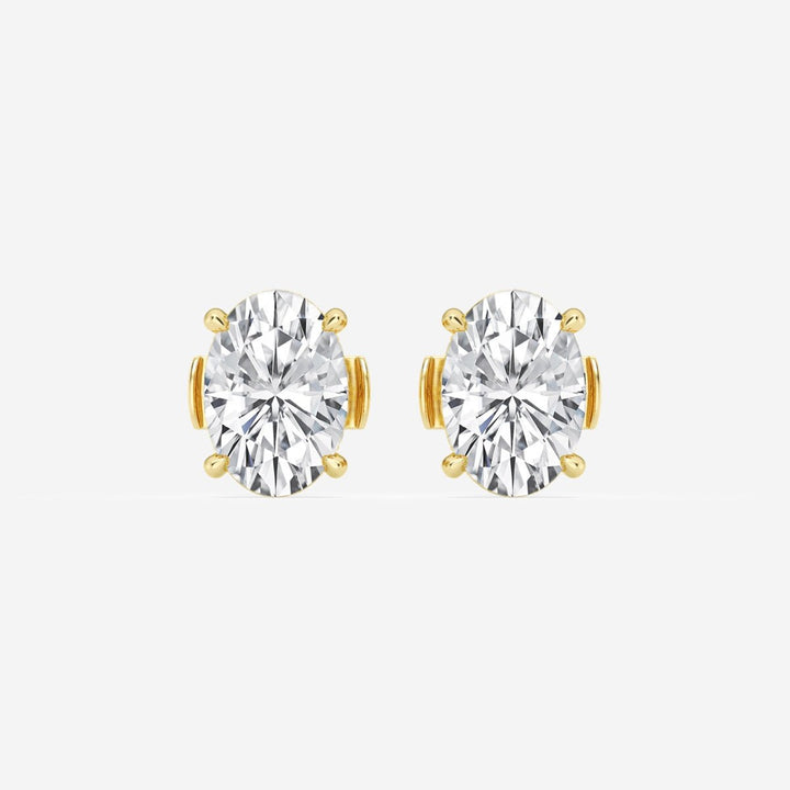Oval Cut FG - VS2 Lab - Grown Diamond Hidden Halo Stud Earrings - Doozy Diamonds