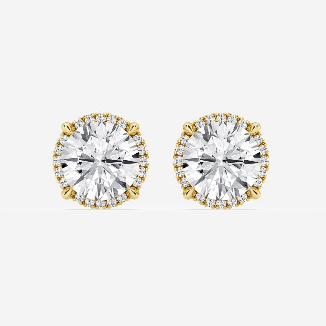 Round Cut FG - VS2 Lab - Grown Diamond Halo Set Stud Earrings - Doozy Diamonds