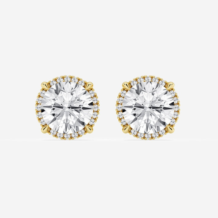 Round Cut FG - VS2 Lab - Grown Diamond Halo Set Stud Earrings - Doozy Diamonds