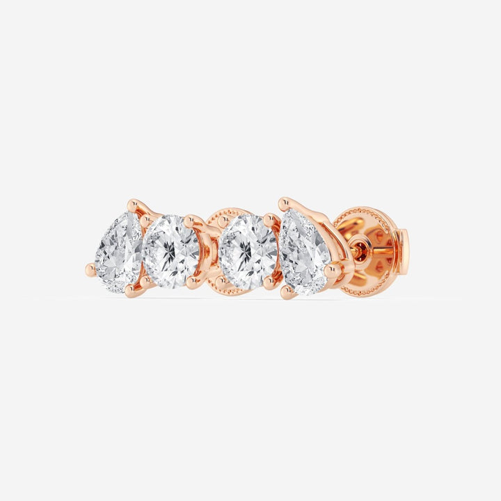 Pear & Round FG - VS2 Lab - Grown Diamond Two Stone Stud Earrings - Doozy Diamonds