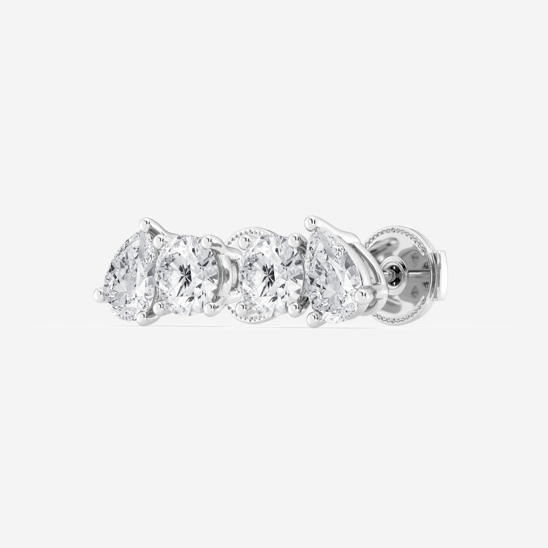 Pear & Round FG - VS2 Lab - Grown Diamond Two Stone Stud Earrings - Doozy Diamonds