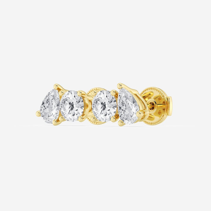 Pear & Round FG - VS2 Lab - Grown Diamond Two Stone Stud Earrings - Doozy Diamonds