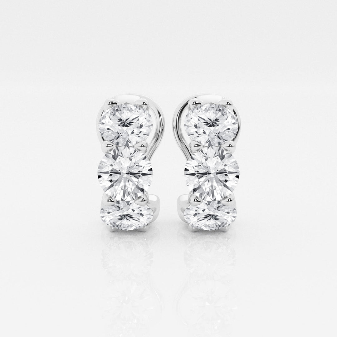 Round Cut FG - VS2 Lab - Grown Huggie Hoops Earrings For Women - Doozy Diamonds