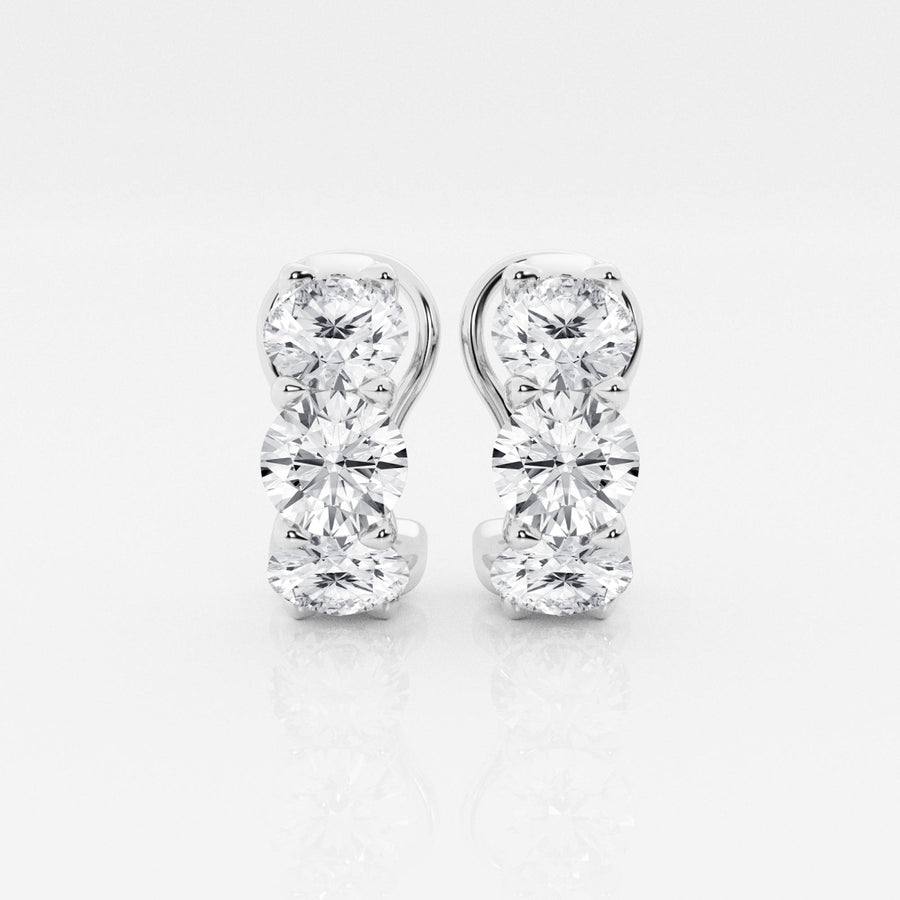 Round Cut FG - VS2 Lab - Grown Huggie Hoops Earrings For Women - Doozy Diamonds