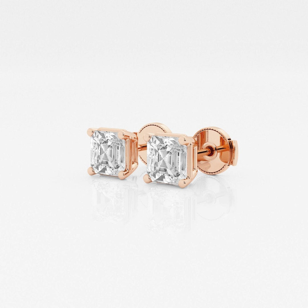 Asscher FG - VS2 Lab - Grown Diamond Solitaire Stud Earrings - Doozy Diamonds