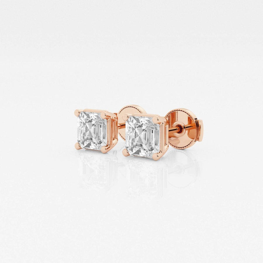 Asscher FG - VS2 Lab - Grown Diamond Solitaire Stud Earrings - Doozy Diamonds
