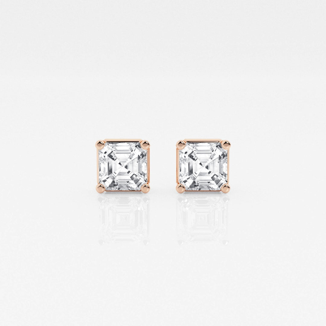 Asscher FG - VS2 Lab - Grown Diamond Solitaire Stud Earrings - Doozy Diamonds