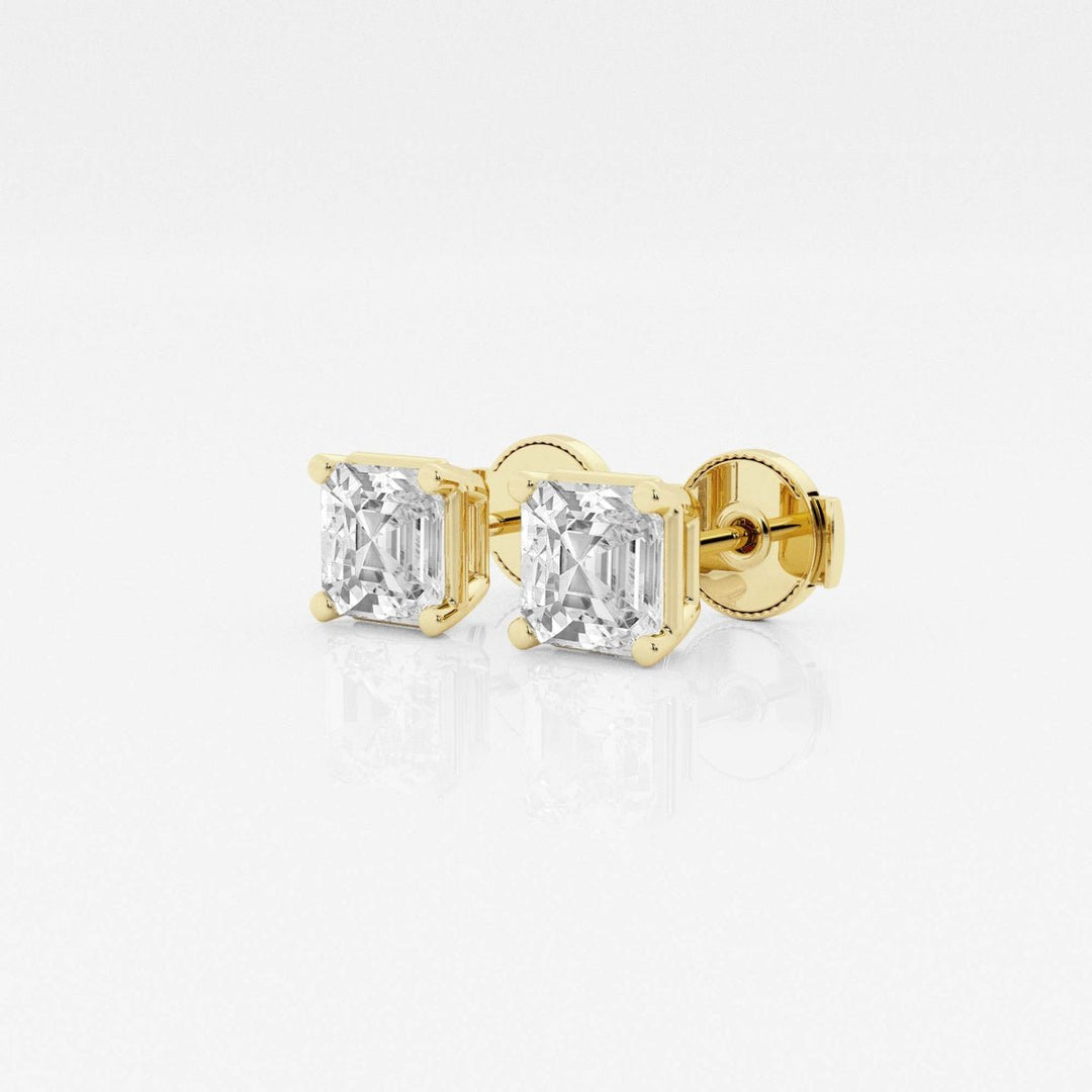 Asscher FG - VS2 Lab - Grown Diamond Solitaire Stud Earrings - Doozy Diamonds