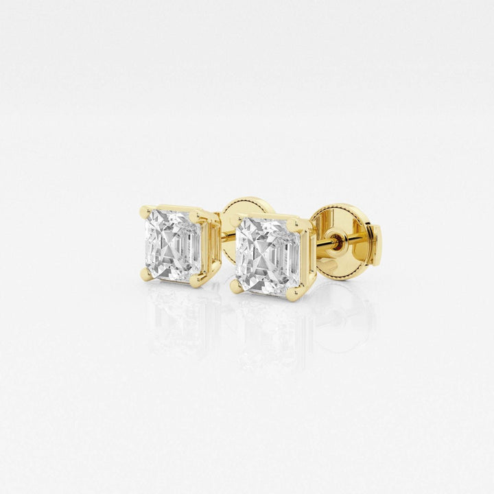 Asscher FG - VS2 Lab - Grown Diamond Solitaire Stud Earrings - Doozy Diamonds
