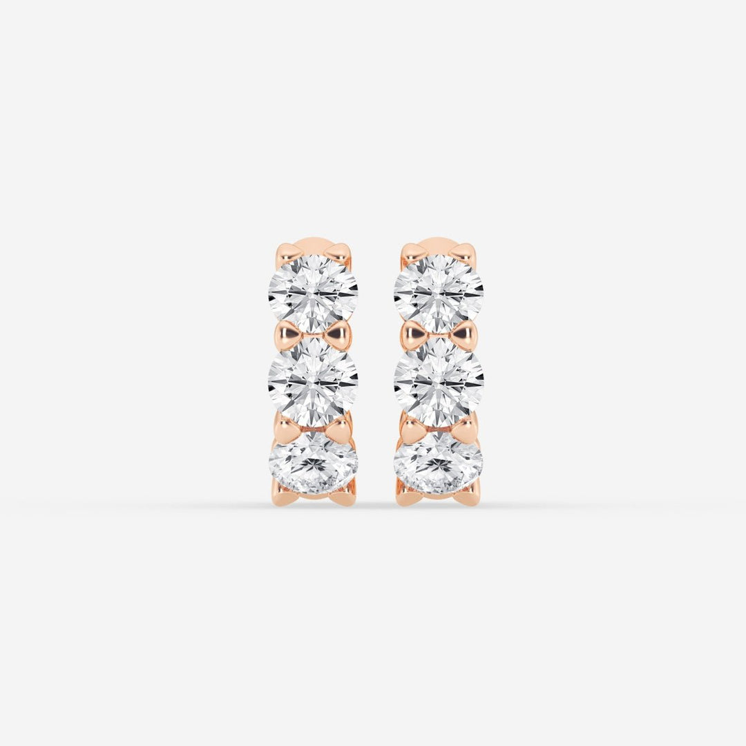 Round Cut FG - VS2 Lab - Grown Diamond Huggie Hoops Earrings - Doozy Diamonds