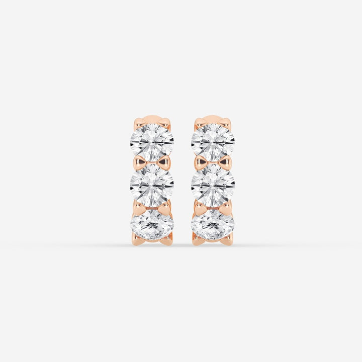 Round Cut FG - VS2 Lab - Grown Diamond Huggie Hoops Earrings - Doozy Diamonds