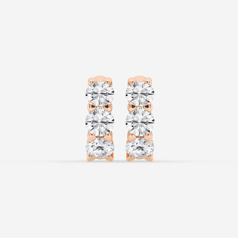 Round Cut FG - VS2 Lab - Grown Diamond Huggie Hoops Earrings - Doozy Diamonds