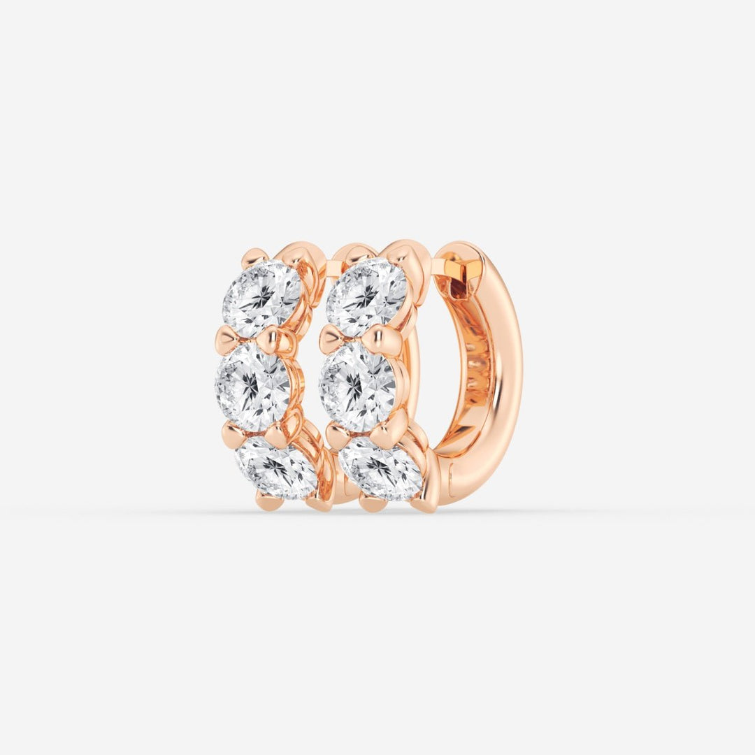 Round Cut FG - VS2 Lab - Grown Diamond Huggie Hoops Earrings - Doozy Diamonds