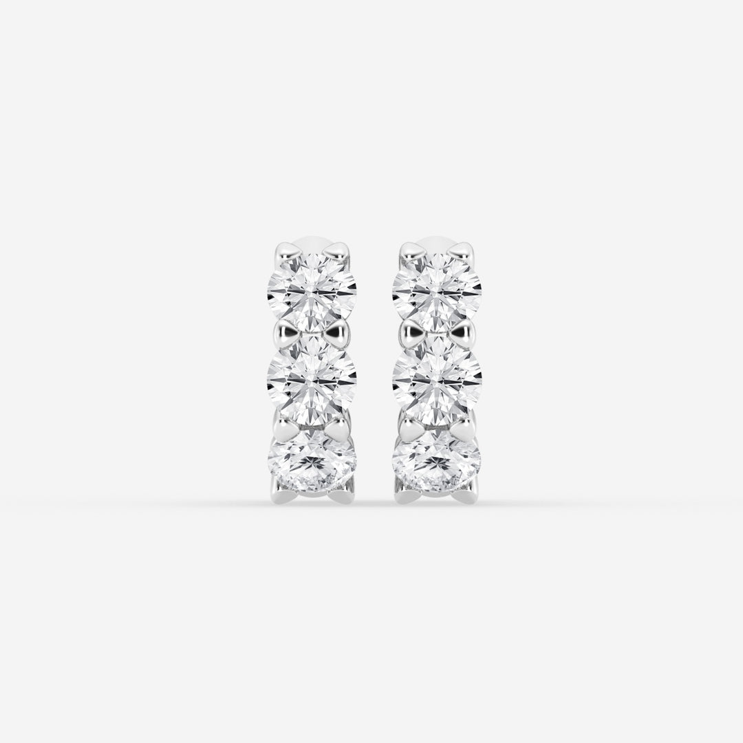 Round Cut FG - VS2 Lab - Grown Diamond Huggie Hoops Earrings - Doozy Diamonds