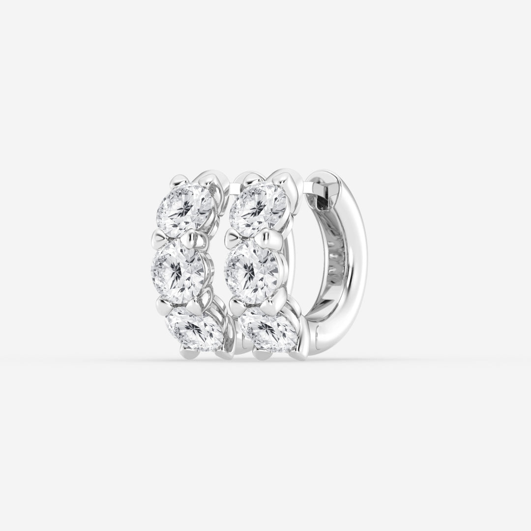 Round Cut FG - VS2 Lab - Grown Diamond Huggie Hoops Earrings - Doozy Diamonds