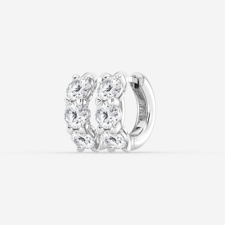 Round Cut FG - VS2 Lab - Grown Diamond Huggie Hoops Earrings - Doozy Diamonds