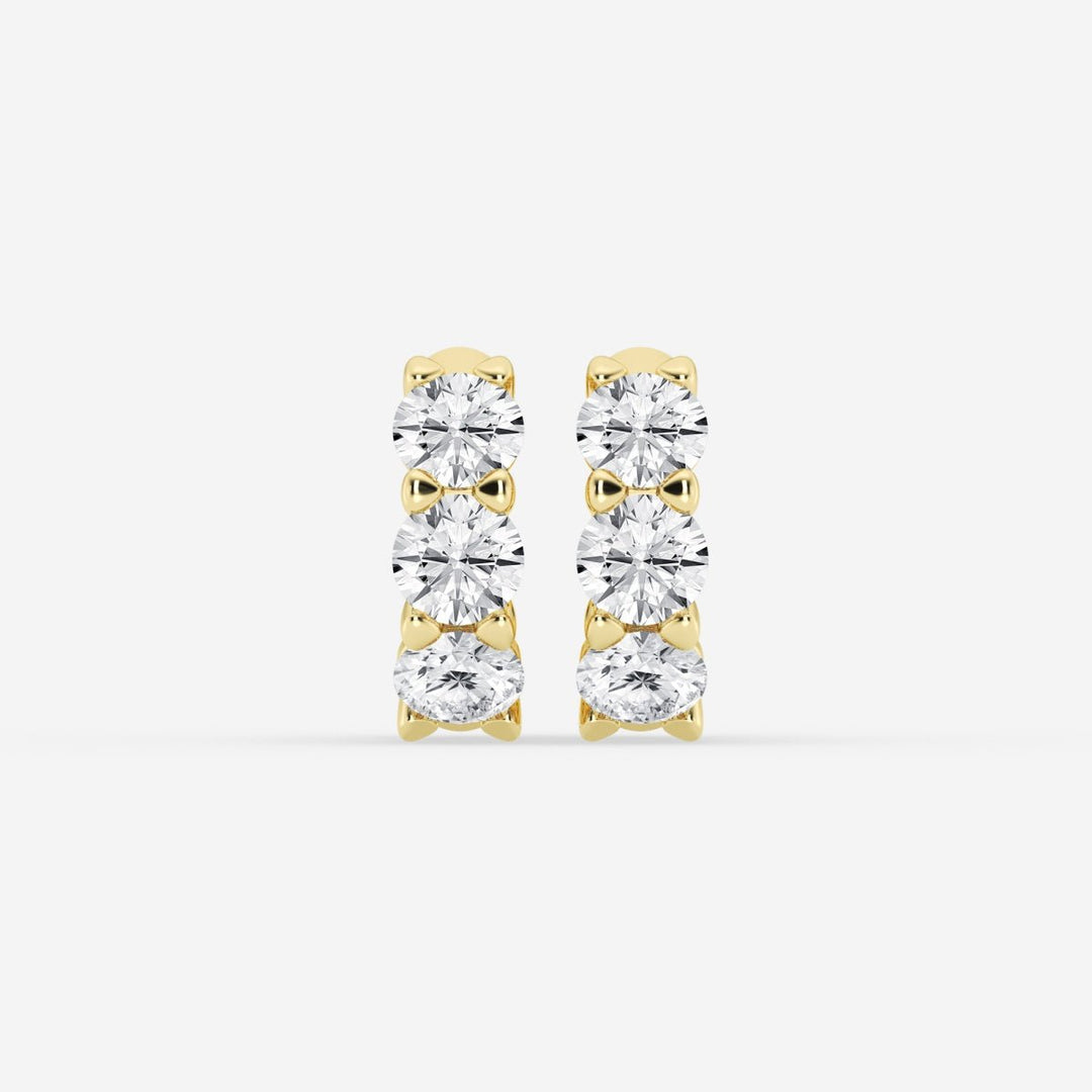 Round Cut FG - VS2 Lab - Grown Diamond Huggie Hoops Earrings - Doozy Diamonds