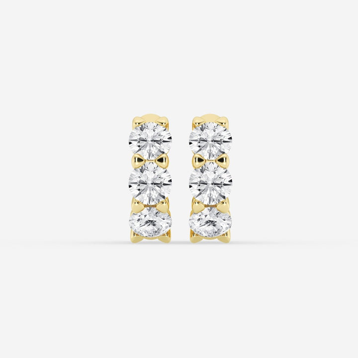 Round Cut FG - VS2 Lab - Grown Diamond Huggie Hoops Earrings - Doozy Diamonds