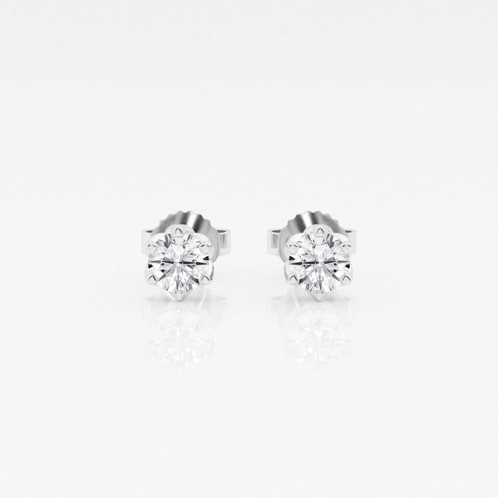 Round FG - VS2 Lab - Grown Diamond Six Prong Stud Earrings - Doozy Diamonds