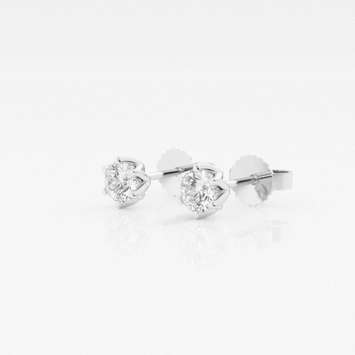 Round FG - VS2 Lab - Grown Diamond Six Prong Stud Earrings - Doozy Diamonds