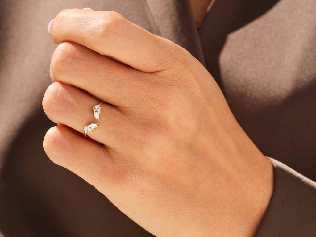 Marquise & Round diamond wedding band in rose gold