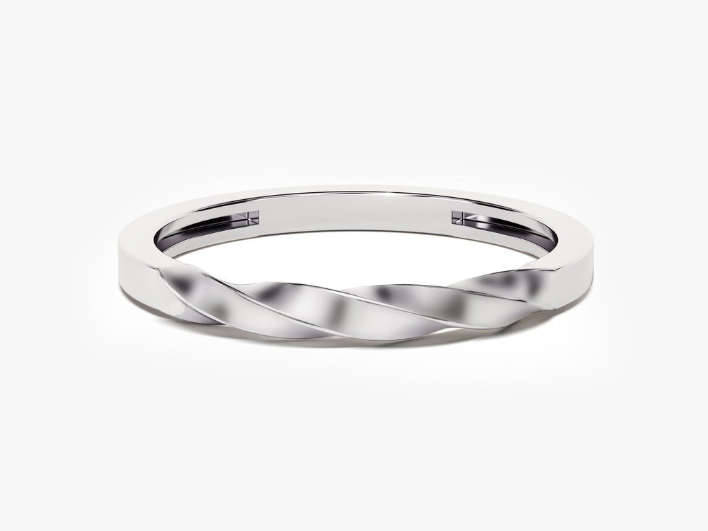 14k Solid Gold Twist Wedding Band For Women - Doozy Diamonds