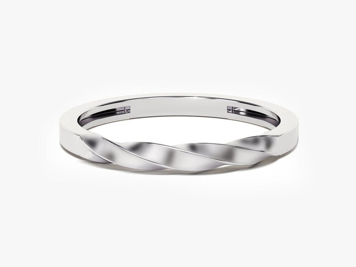 14k Solid Gold Twist Wedding Band For Women - Doozy Diamonds