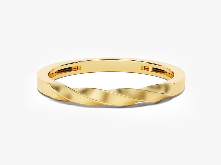 14k Solid Gold Twist Wedding Band For Women - Doozy Diamonds