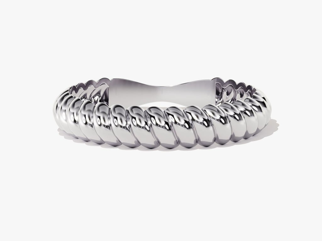 4mm Twist Rope Wedding Band For Women 14k Solid Gold - Doozy Diamonds